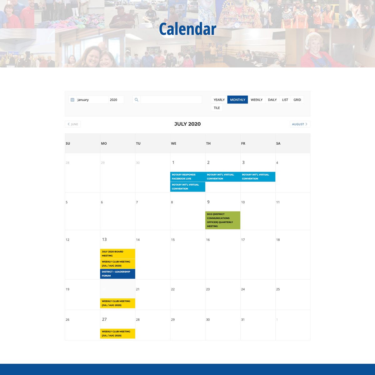 Joseph Bisharat - Projects - Rotary Club of Anaheim - Calendar