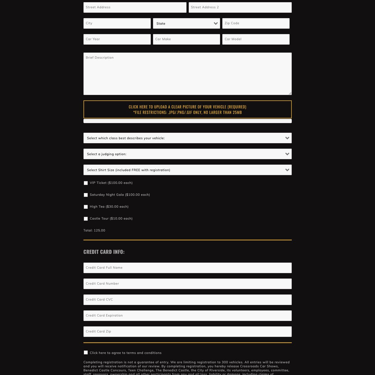 Joseph Bisharat - Projects - Benedict Castle Concours - Car Registration