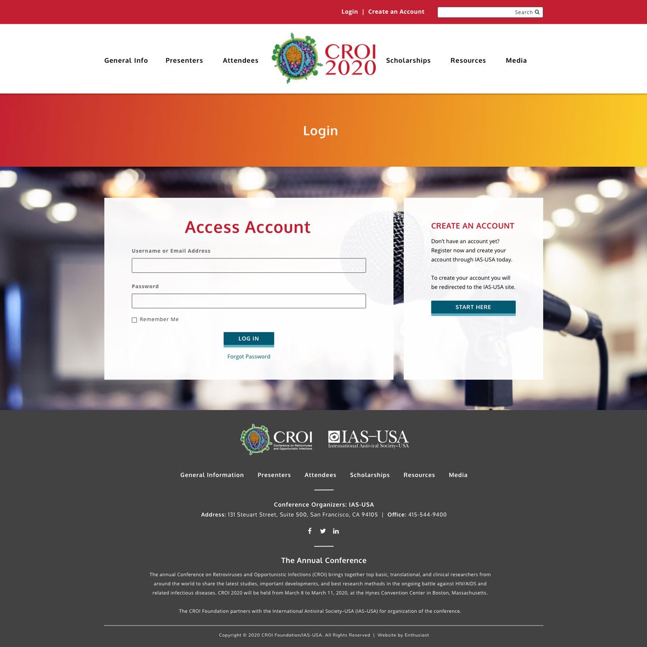 Joseph Bisharat - Projects - CROI Conference - Login