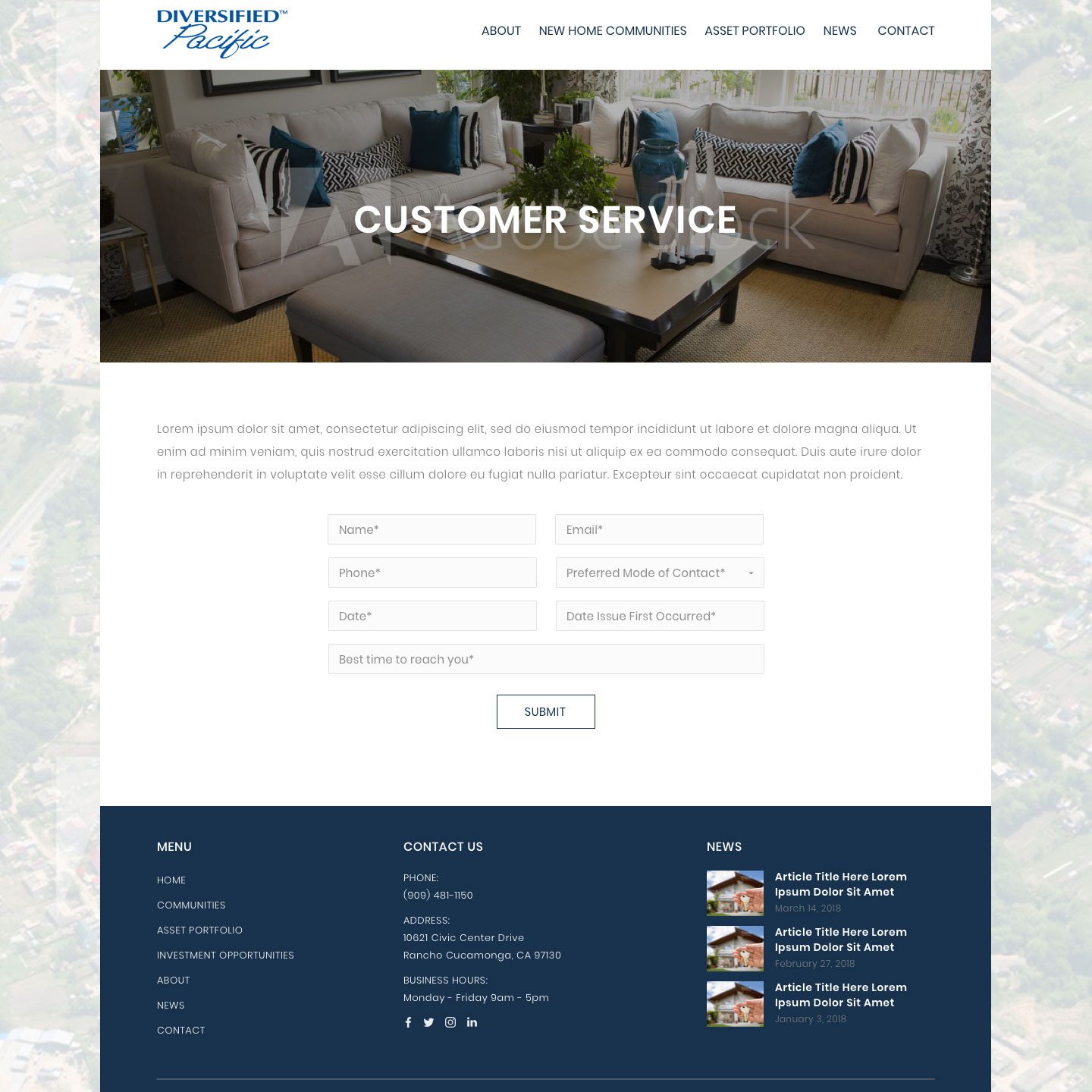 Joseph Bisharat - Projects - Diversified Pacific - Customer Service