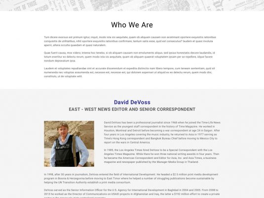 Joseph Bisharat - Projects - East West News Service - About