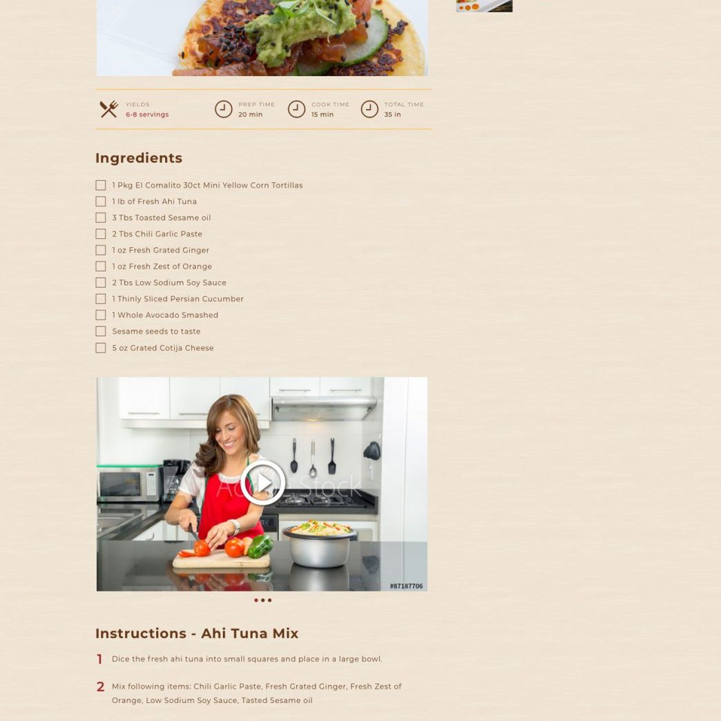 Joseph Bisharat - Projects - El Comal - Recipe Sample