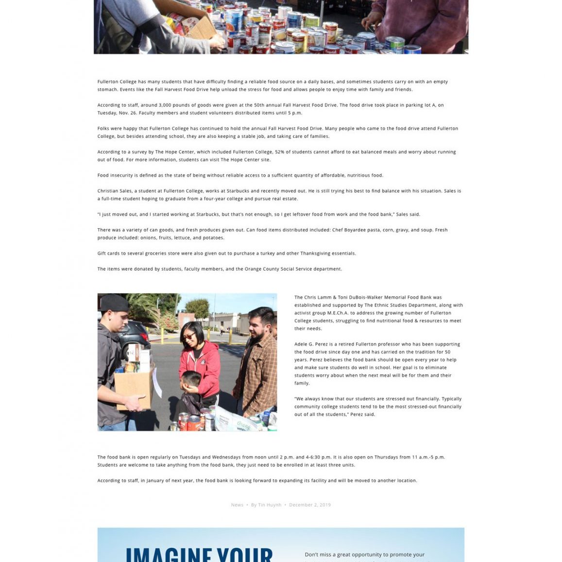 Joseph Bisharat - Projects - Fullerton College Hornet - Blog Example