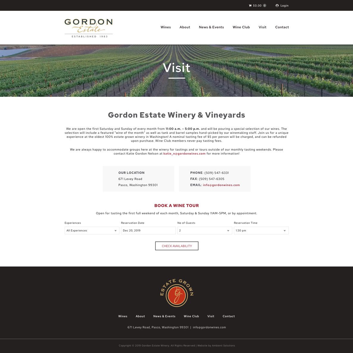 Joseph Bisharat - Projects - Gordon Wines - Visit