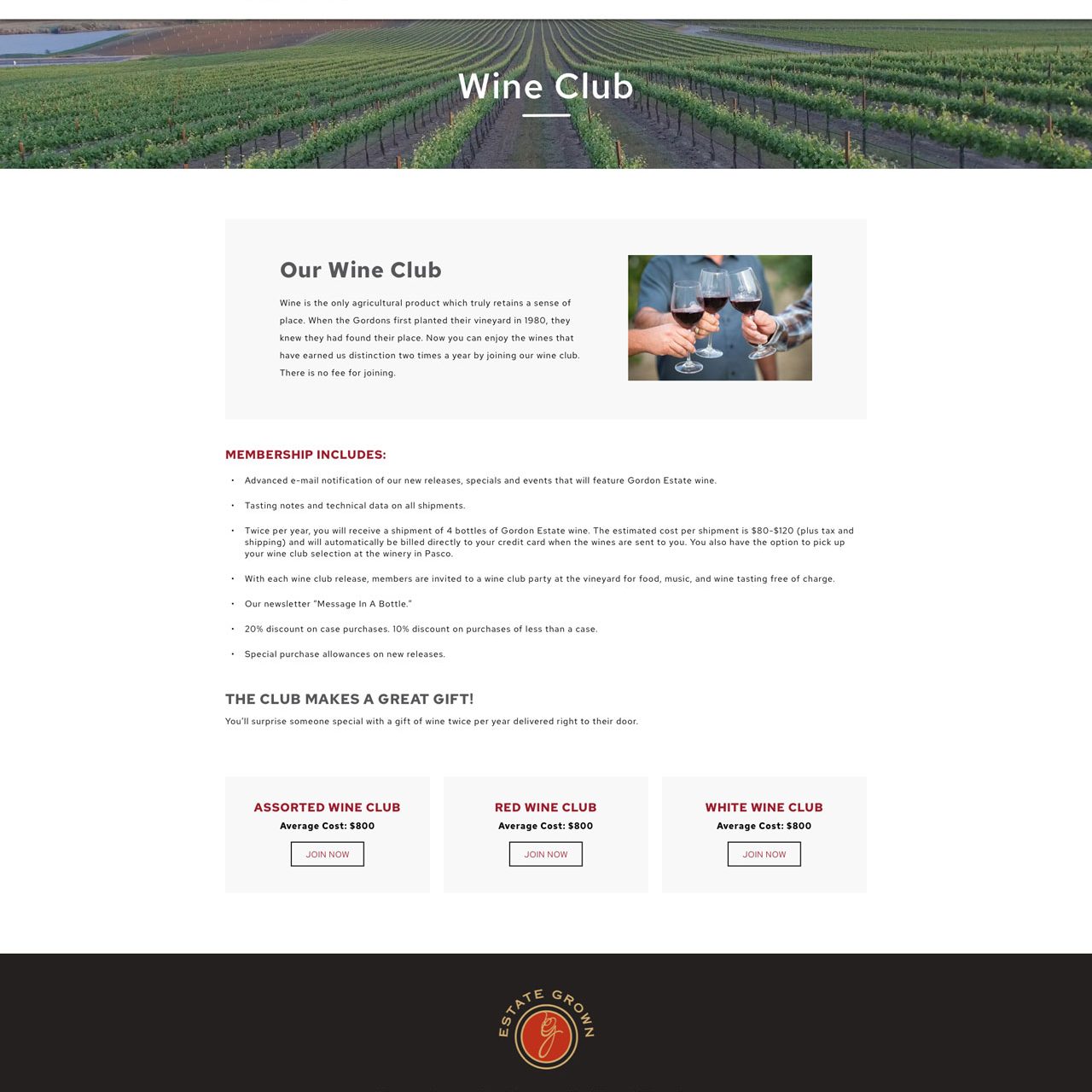 Joseph Bisharat - Projects - Gordon Wines - Wine Club