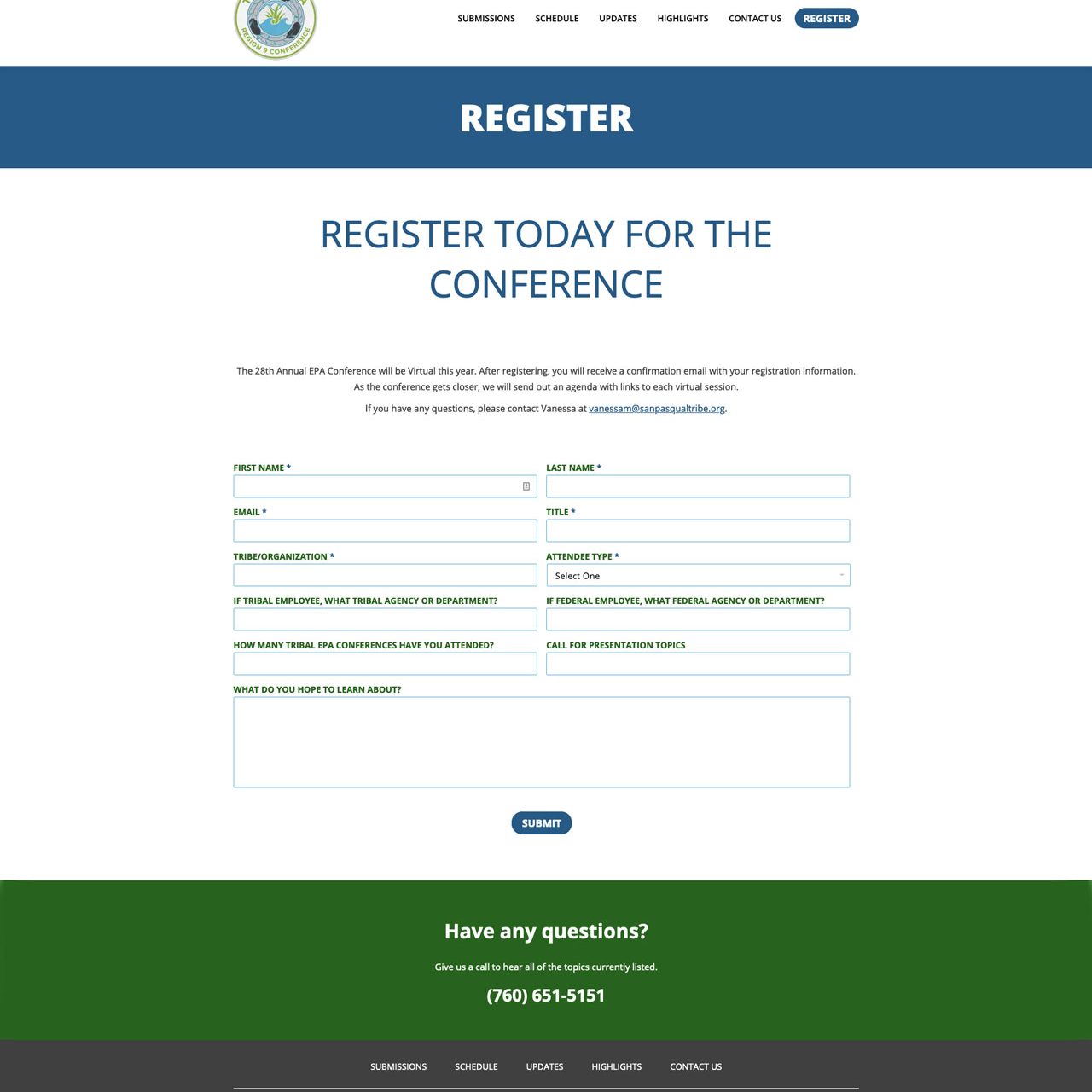 Joseph Bisharat - Projects - Tribal EPA - Register