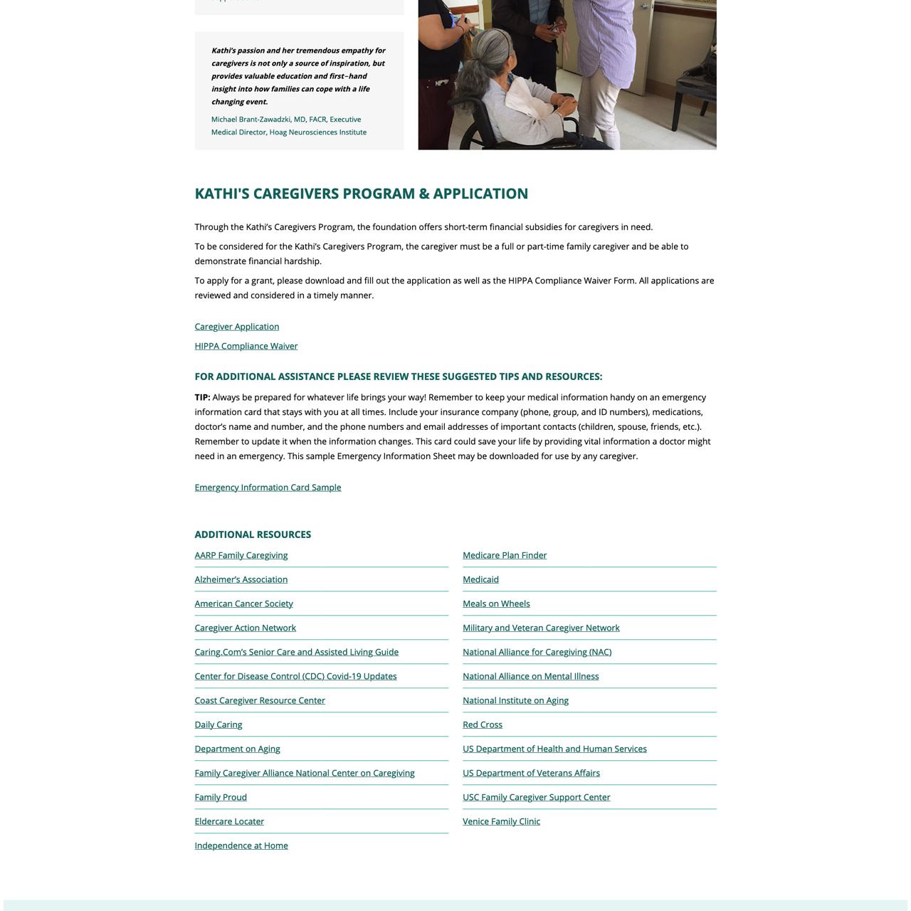 Joseph Bisharat - Projects - Kathi Koll Foundation - CareGivers Application