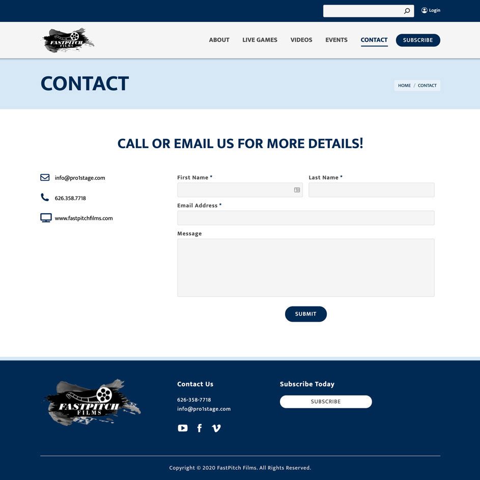 Joseph Bisharat - Projects - Fast Pitch Films - Contact