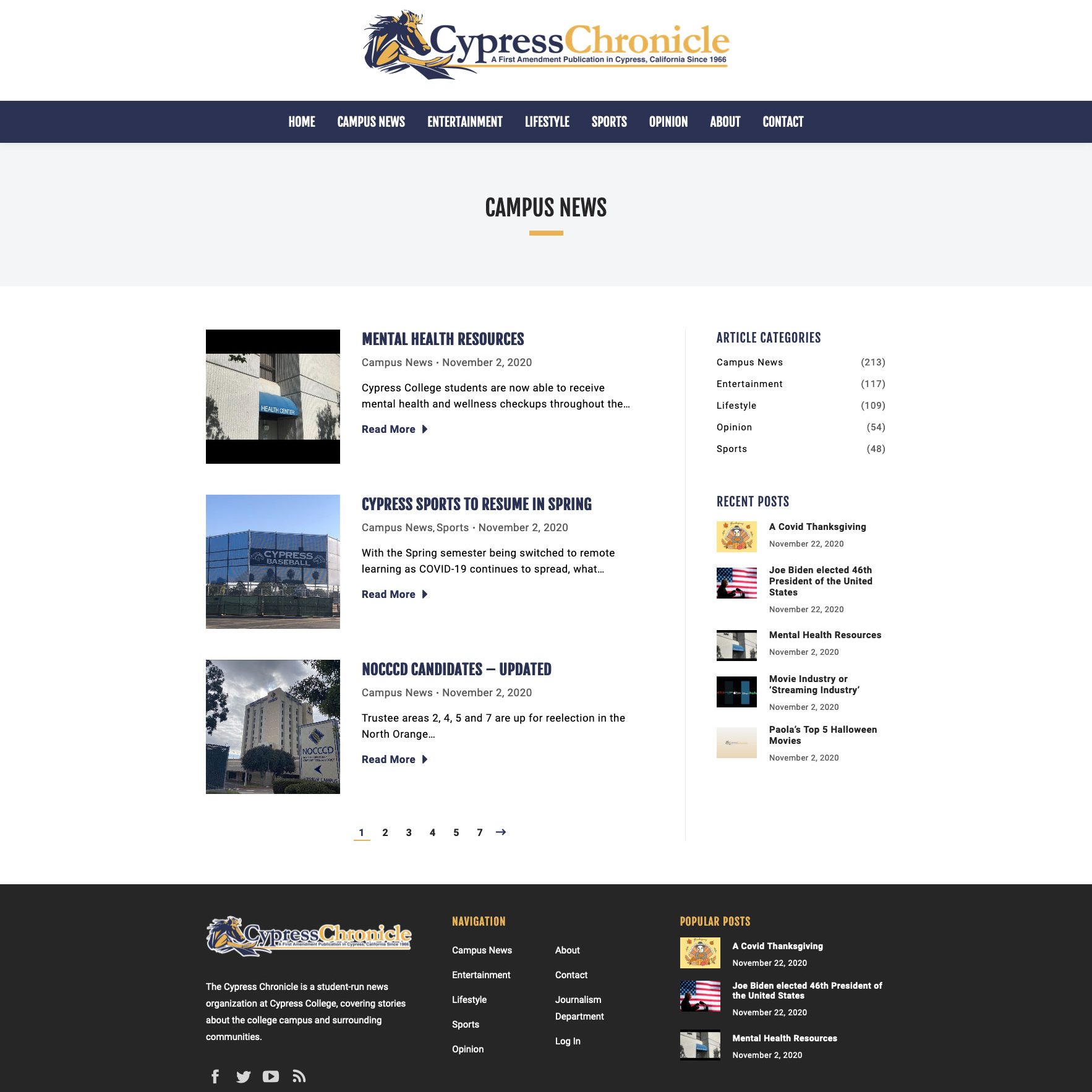 Joseph Bisharat - Project - Cypress Chronicle - Campus News