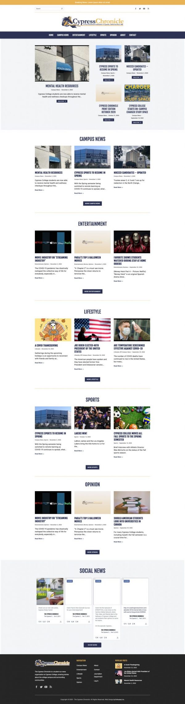 Joseph Bisharat - Project - Cypress Chronicle - Home