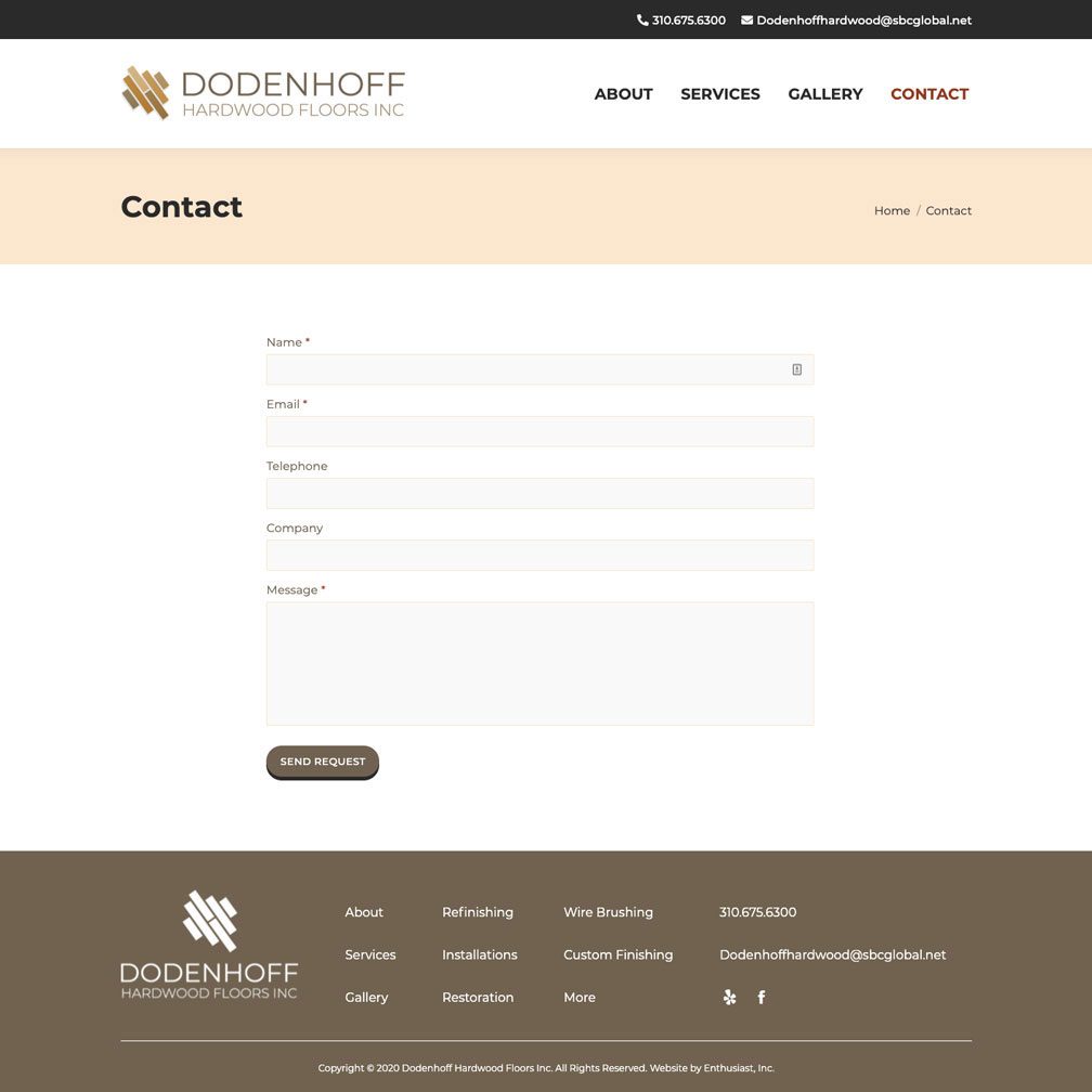 Joseph Bisharat - Project - Dodenhoff Hardwood Flooring - Contact