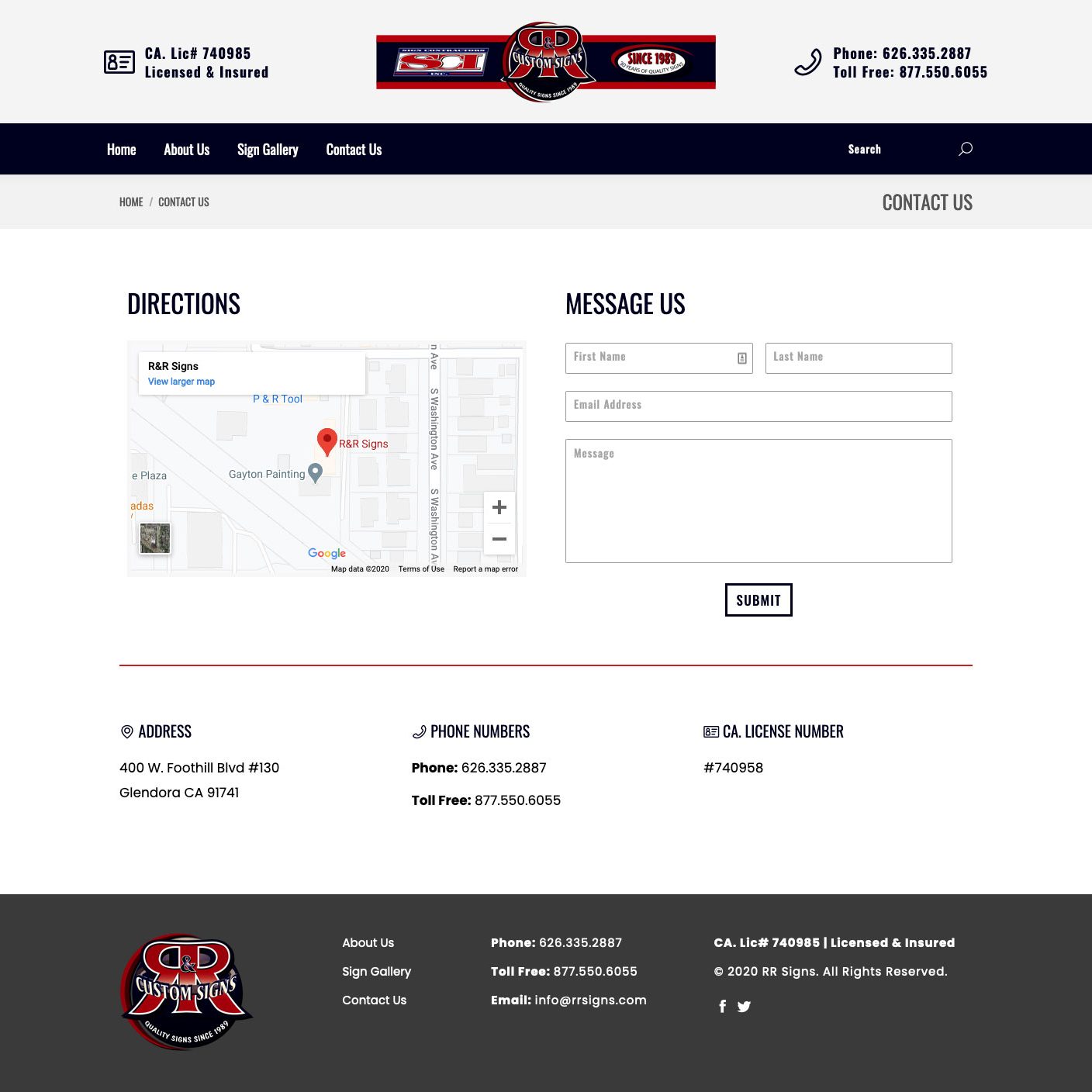 Joseph Bisharat - Project - RR Signs - Contact