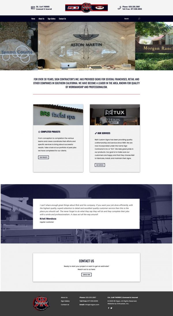 Joseph Bisharat - Project - RR Signs - Home