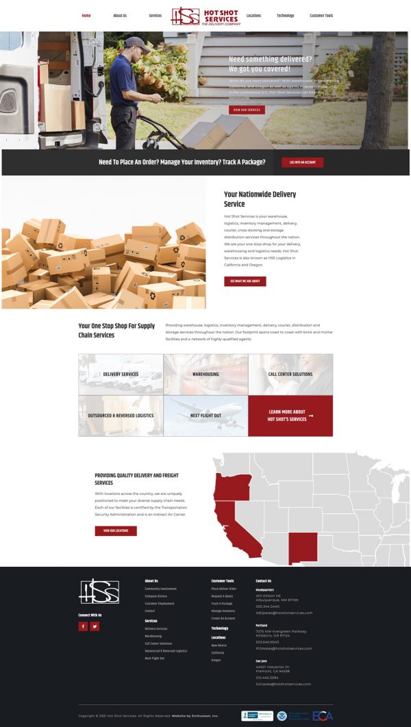 Joseph Bisharat - Project - Hot Shot Services - Home