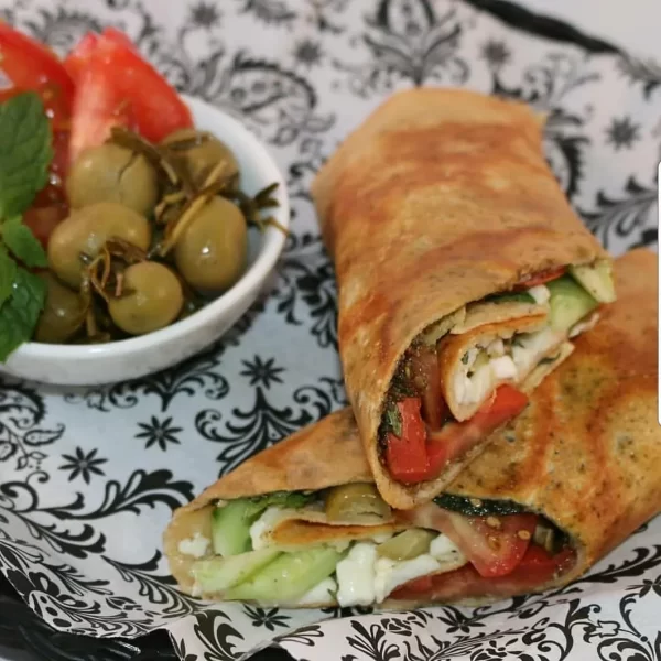 The Red Lounge Cafe - Breakfast - Zahtar And Cheese Crepe With Vegges